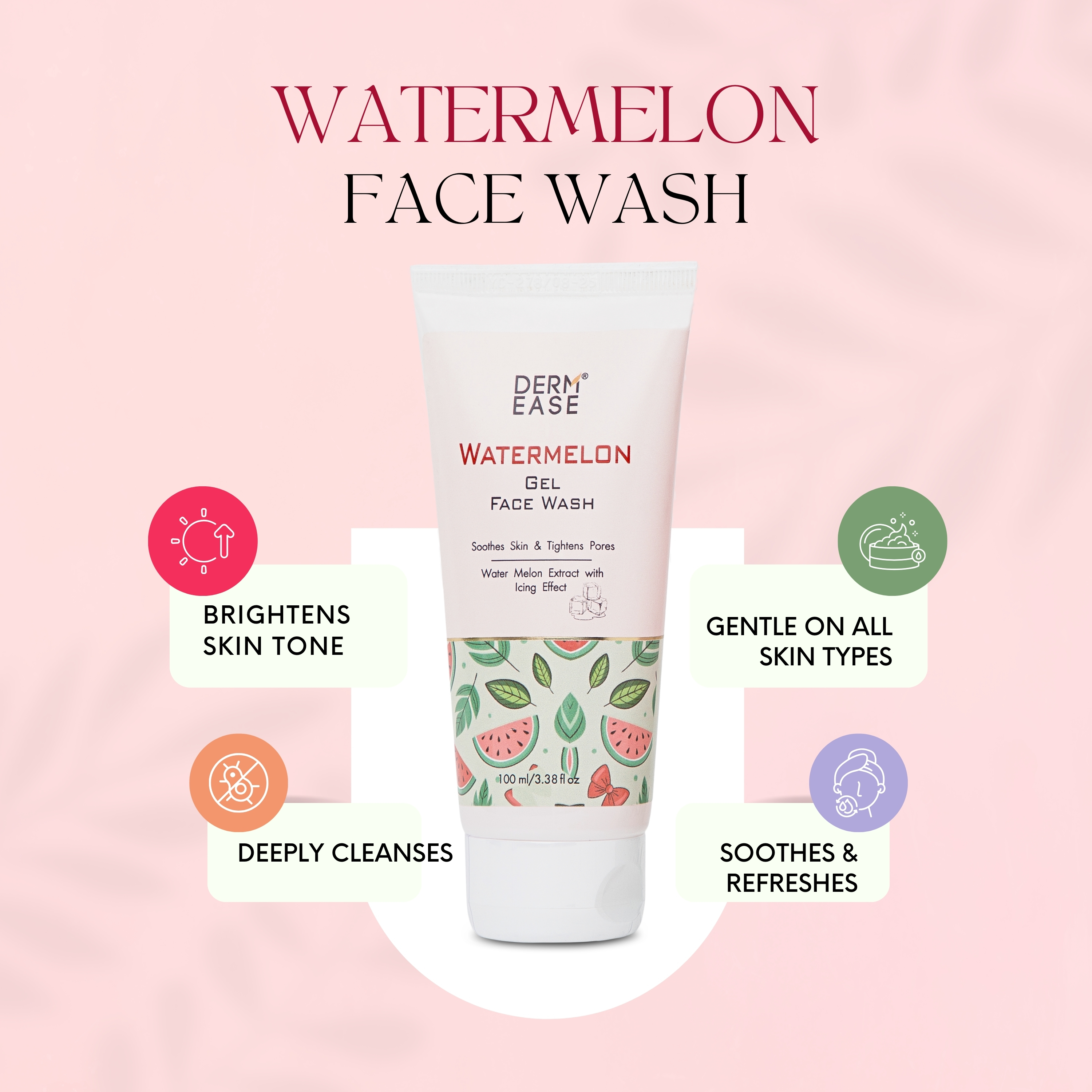 DERM EASE WATERMELON GEL FACE WASH